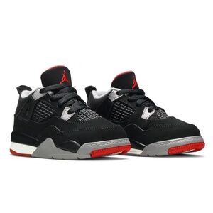 Air Jordan 4 Retro OG Bred 2019 Toddler 9C Shoes Sneakers Black Red Gray Nike